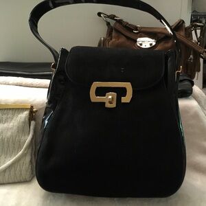 Vintage, suede, and patent bag by Nicholas Reich For NEUSTETERS
